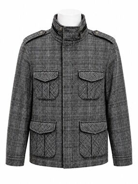 Size M Zara Men’s Plaid Field Jacket Packable Hood Military Utility Coat